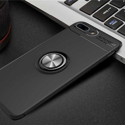 Apple iPhone 8 Plus Kılıf Zore Ravel Silikon Kapak Siyah