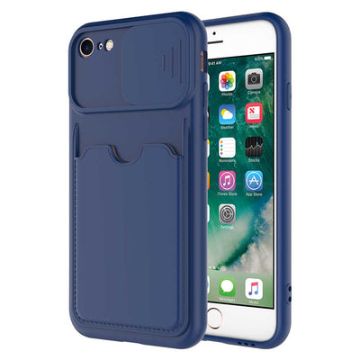 Apple iPhone SE 2020 Kılıf Zore Kartix Kapak Lacivert