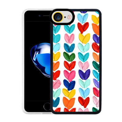 Apple iPhone SE 2020 Kılıf Zore M-Fit Desenli Kapak Heart No6