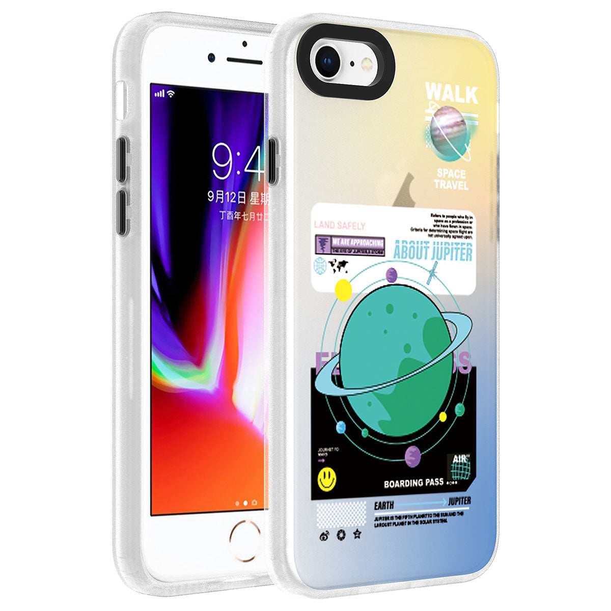 Apple iPhone SE 2022 Kılıf Desenli Zore Dragon Sert Kapak Gezegen