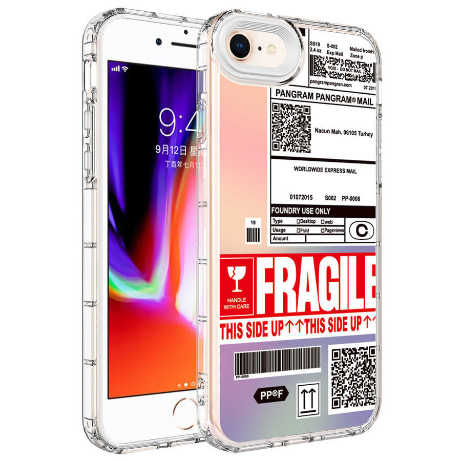 Apple iPhone SE 2022 Kılıf Kamera Korumalı Renkli Desenli Sert Silikon Zore Korn Kapak NO5