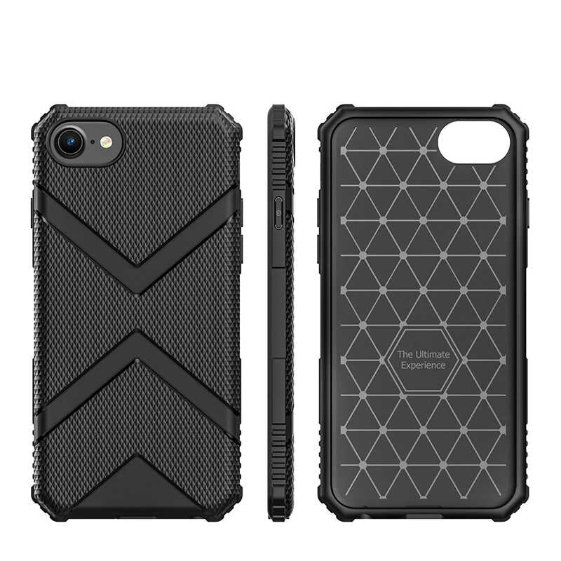 Apple iPhone SE 2022 Kılıf Zore Hank Silikon Siyah