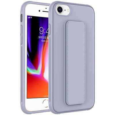 Apple iPhone SE 2022 Kılıf Zore Qstand Kapak Gri