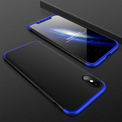 Apple iPhone X Kılıf Zore Ays Kapak Siyah-Mavi