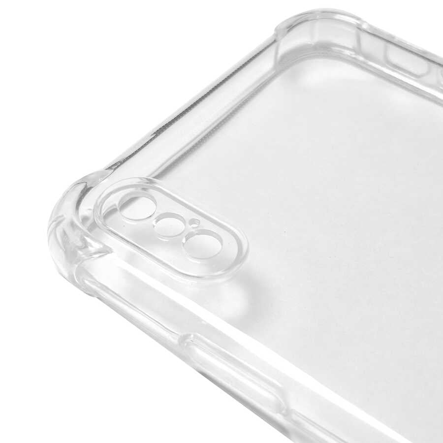 Apple iPhone X Kılıf Zore Kamera Korumalı Nitro Anti Shock Silikon Renksiz