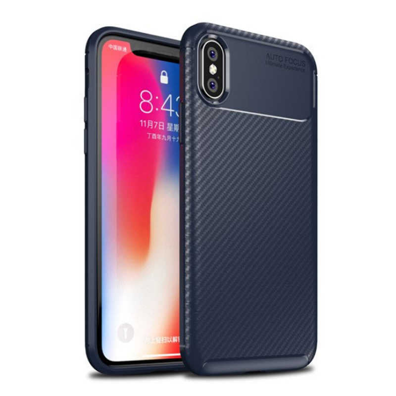 Apple iPhone X Kılıf Zore Negro Silikon Kapak Kahverengi