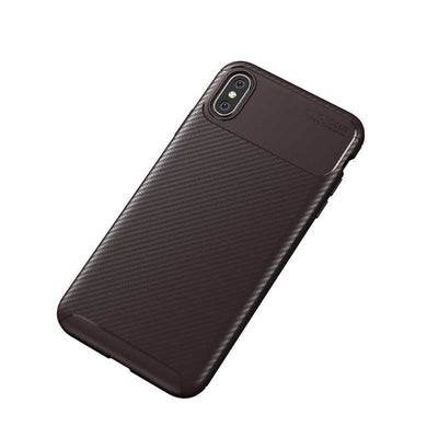 Apple iPhone X Kılıf Zore Negro Silikon Kapak Kahverengi