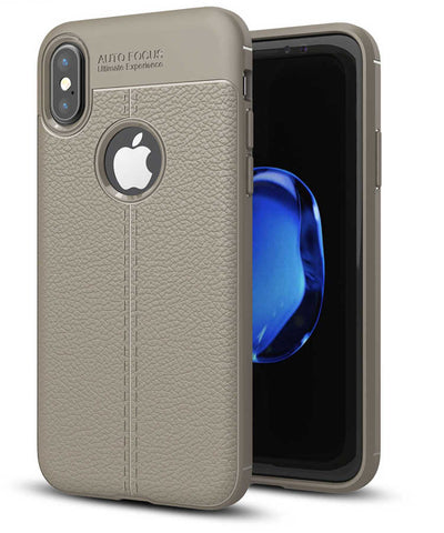 Apple iPhone X Kılıf Zore Niss Silikon Kapak Gri