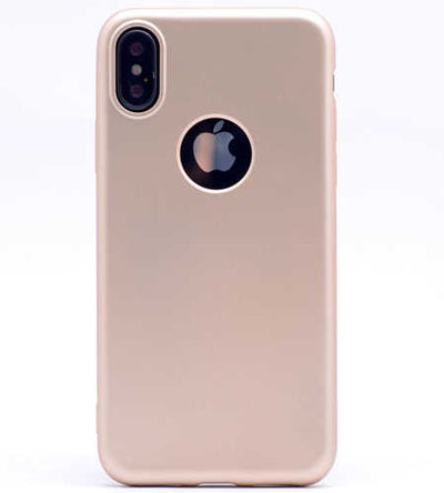 Apple iPhone X Kılıf Zore Premier Silikon Kapak Gold