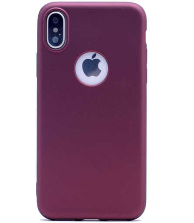 Apple iPhone X Kılıf Zore Premier Silikon Kapak Mürdüm