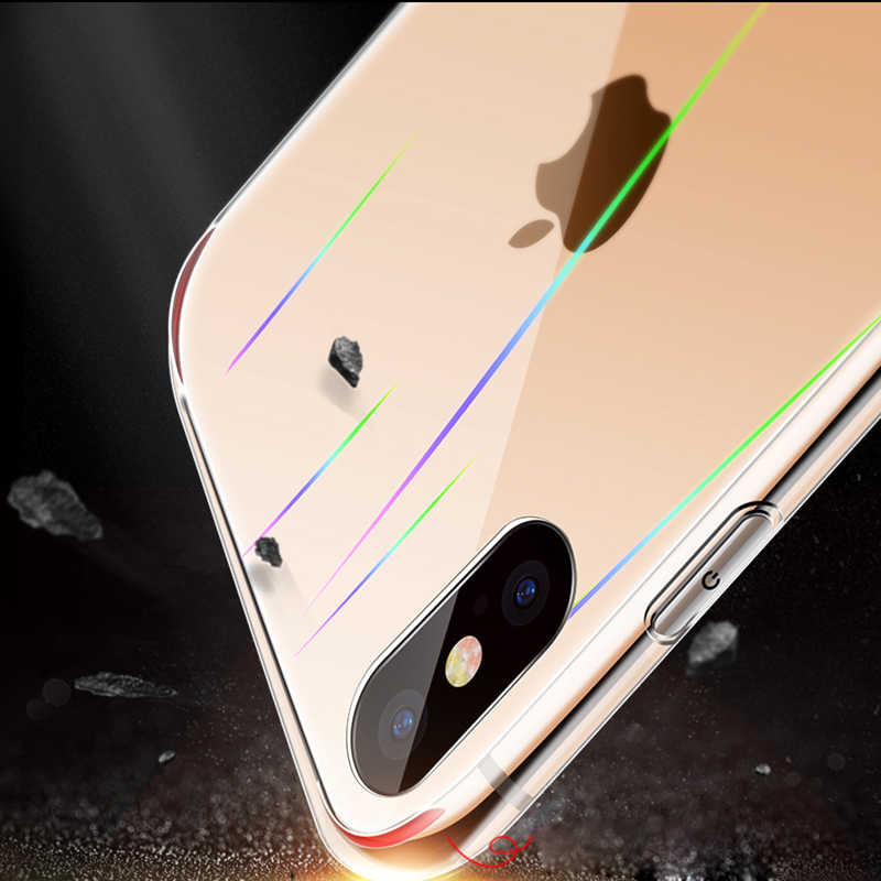 Apple iPhone X Kılıf Zore Rainbow Kapak Renksiz