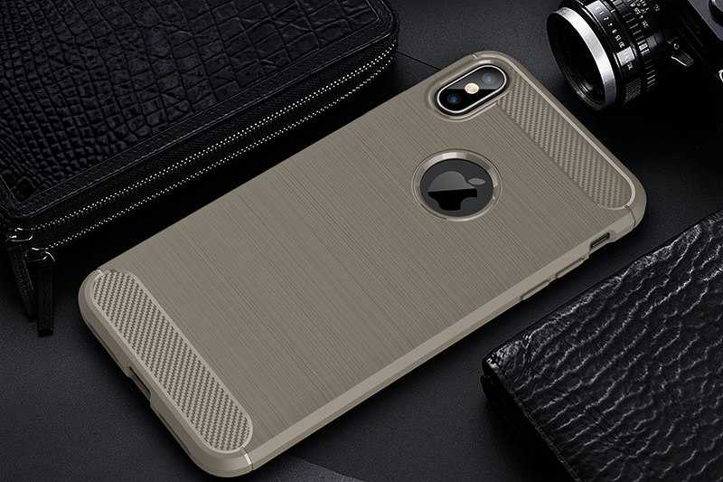 Apple iPhone X Kılıf Zore Room Silikon Kapak Gri