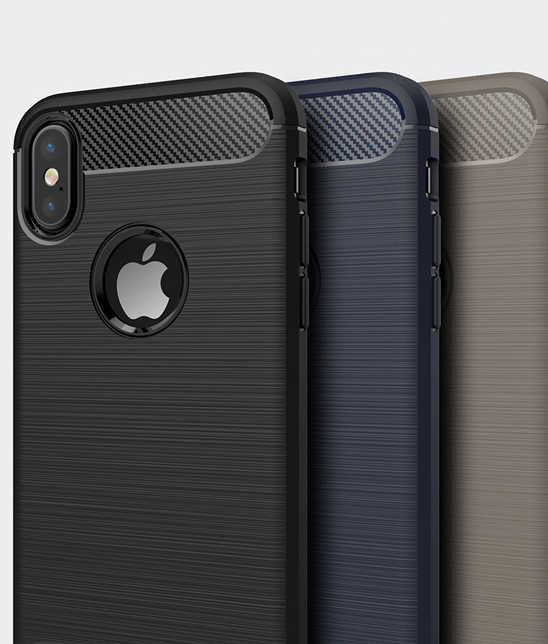 Apple iPhone X Kılıf Zore Room Silikon Kapak Gri