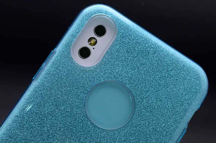 Apple iPhone X Kılıf Zore Shining Silikon Gold