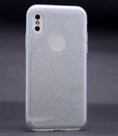 Apple iPhone X Kılıf Zore Shining Silikon Gümüş