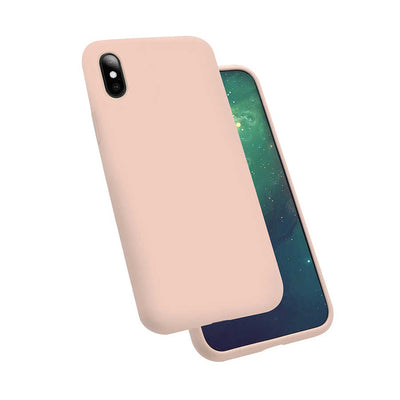 Apple iPhone X Kılıf Zore Silk Silikon Pembe