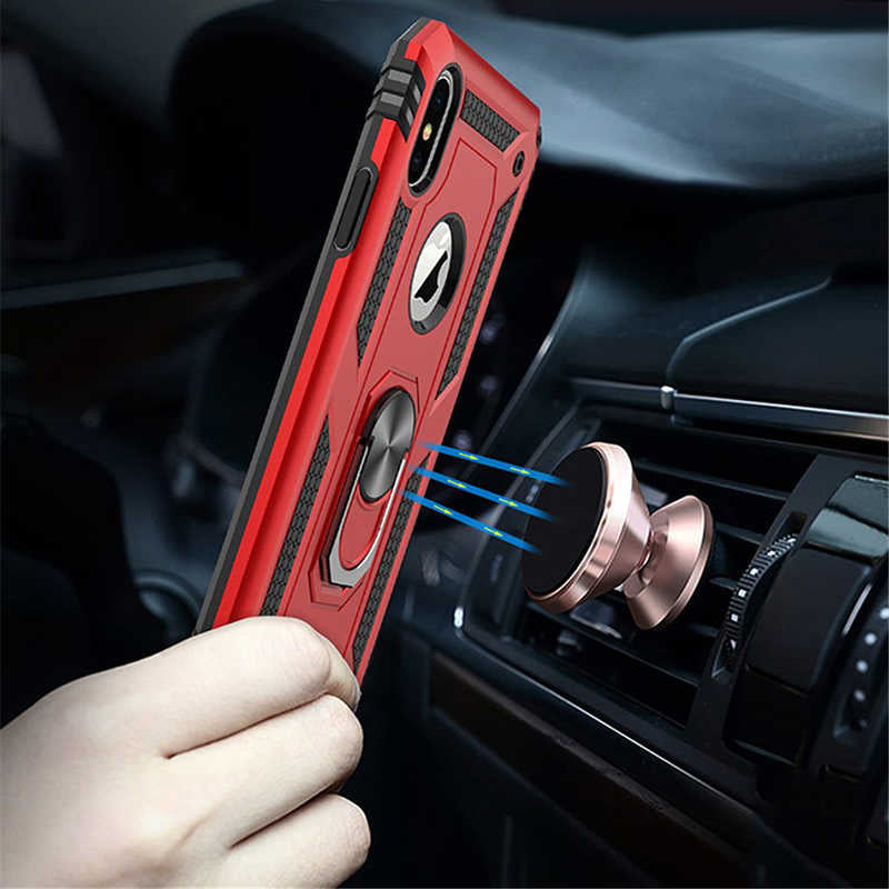 Apple iPhone X Kılıf Zore Vega Kapak Gri