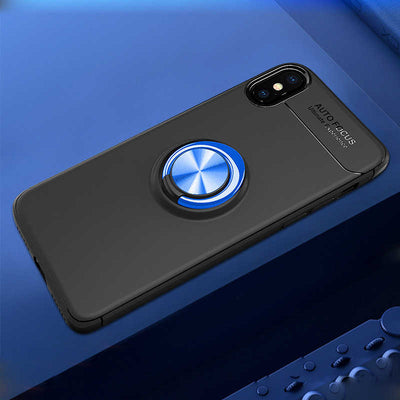 Apple iPhone X Kılıf Zore Ravel Silikon Kapak Siyah-Mavi
