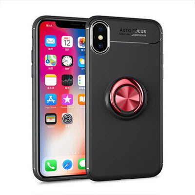 Apple iPhone X Kılıf Zore Ravel Silikon Kapak Siyah-Kırmızı
