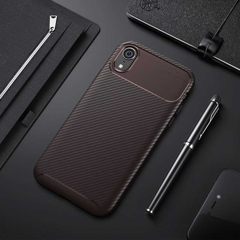 Apple iPhone XR 6.1 Kılıf Zore Negro Silikon Kapak Kahverengi