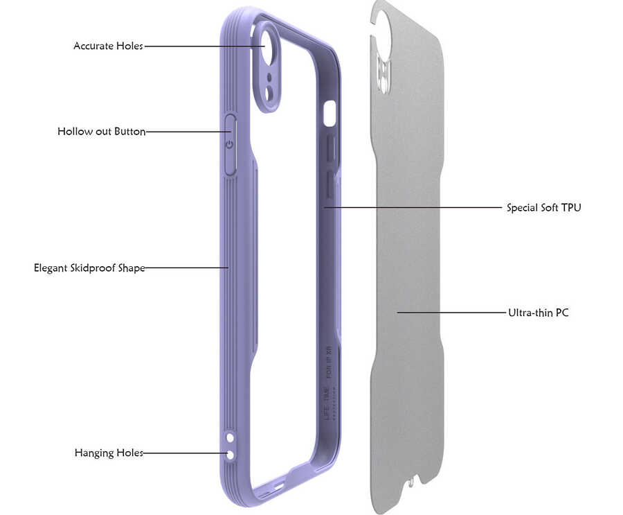 Apple iPhone XR 6.1 Kılıf Zore Parfe Kapak Siyah