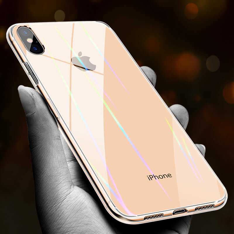 Apple iPhone XR 6.1 Kılıf Zore Rainbow Kapak Renksiz