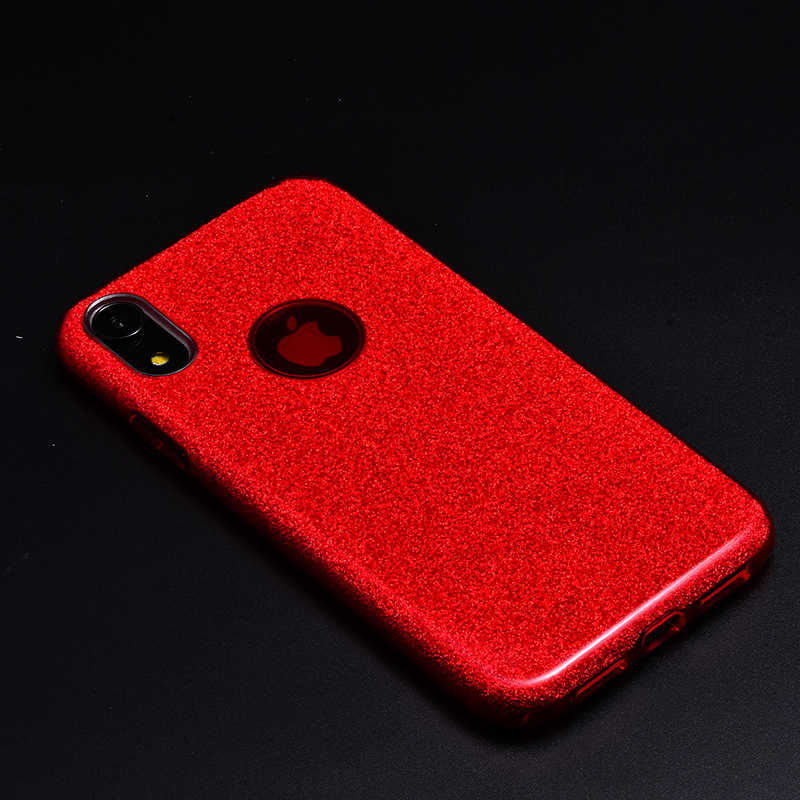 Apple iPhone XR 6.1 Kılıf Zore Shining Silikon Kırmızı