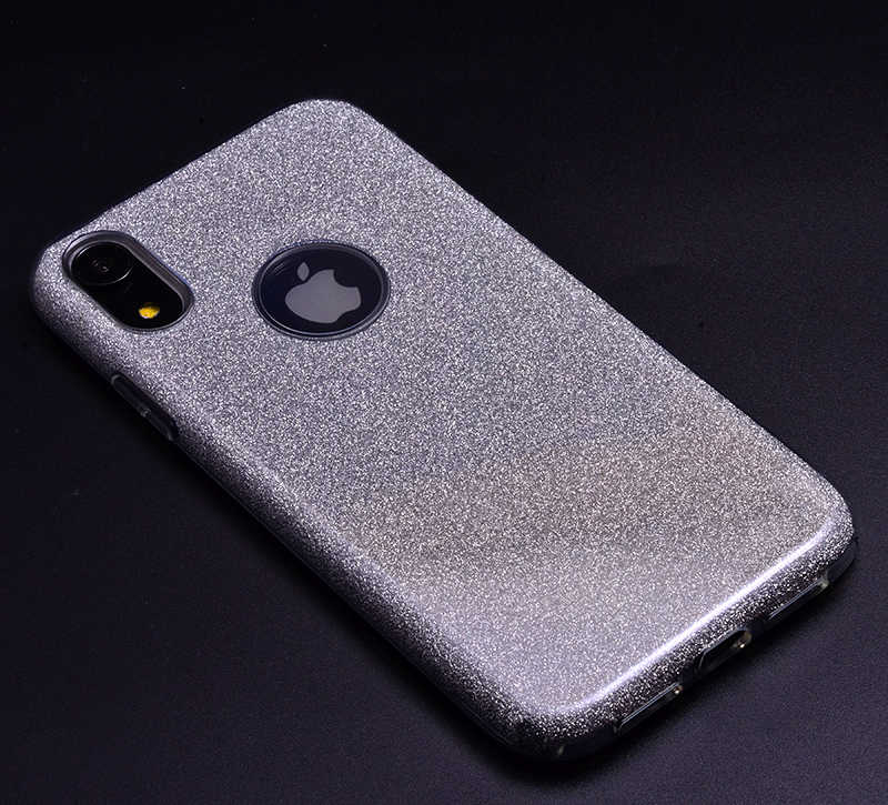 Apple iPhone XR 6.1 Kılıf Zore Shining Silikon Gümüş