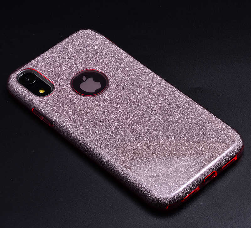 Apple iPhone XR 6.1 Kılıf Zore Shining Silikon Rose Gold