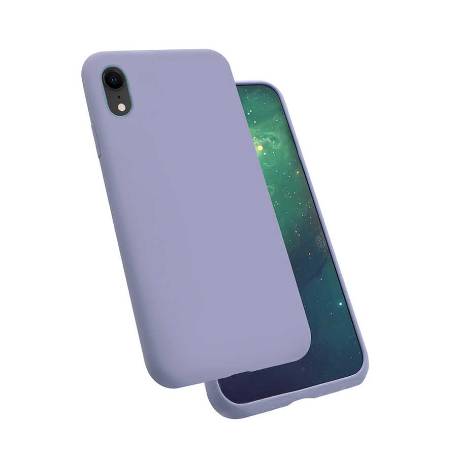 Apple iPhone XR 6.1 Kılıf Zore Silk Silikon Lila