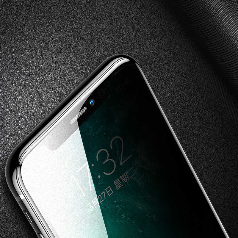 Apple iPhone XR 6.1 Zore Anti-Dust Mat Privacy Temperli Ekran Koruyucu Siyah