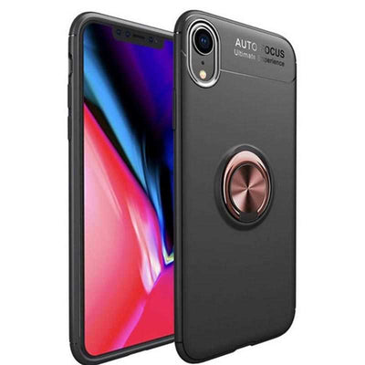 Apple iPhone XR 6.1 Kılıf Zore Ravel Silikon Kapak Siyah-Rose Gold