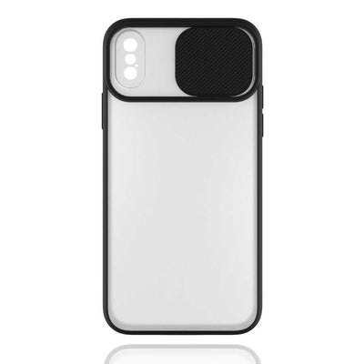Apple iPhone XS 6.5 Kılıf Zore Lensi Kapak Siyah