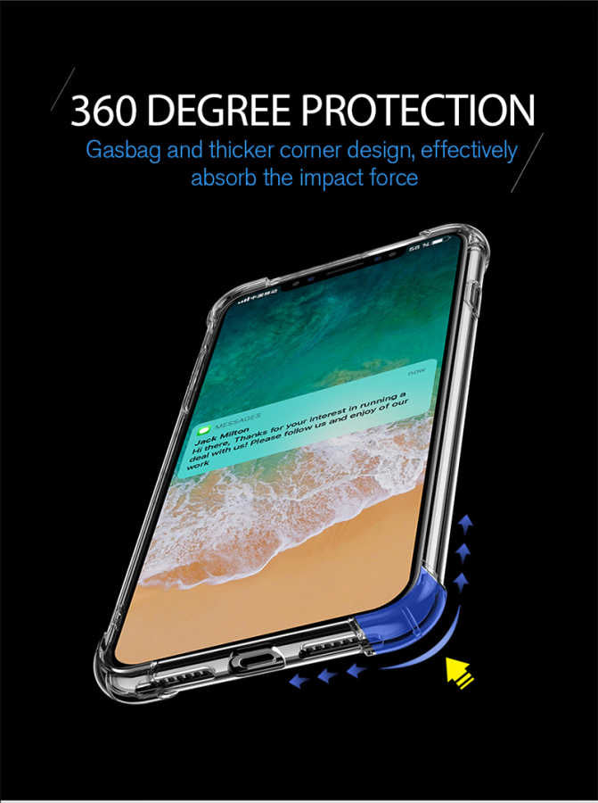 Apple iPhone XS Max 6.5 Kılıf Zore Nitro Anti Shock Silikon Renksiz