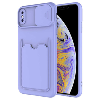 Apple iPhone XS Max 6.5 Kılıf Zore Kartix Kapak Koyu Mor