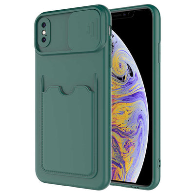 Apple iPhone XS Max 6.5 Kılıf Zore Kartix Kapak Koyu Yeşil