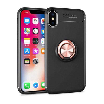 Apple iPhone XS Max 6.5 Kılıf Zore Ravel Silikon Kapak Siyah-Rose Gold