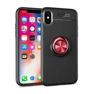 Apple iPhone XS Max 6.5 Kılıf Zore Ravel Silikon Kapak Siyah-Kırmızı