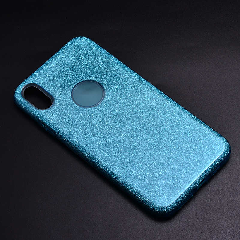 Apple iPhone XS Max 6.5 Kılıf Zore Shining Silikon Mavi