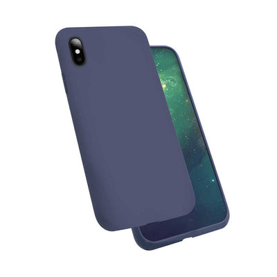 Apple iPhone XS Max 6.5 Kılıf Zore Silk Silikon Lacivert