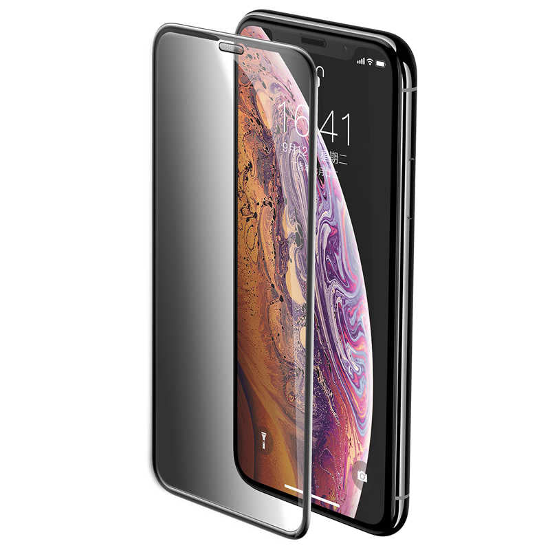 Apple iPhone XS Max 6.5 Zore Anti-Dust Privacy Temperli Ekran Koruyucu Siyah