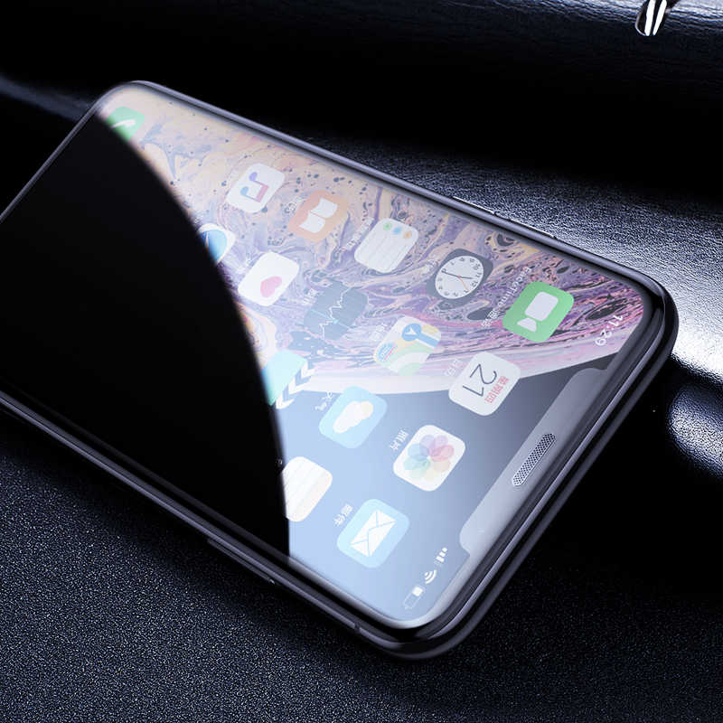 Apple iPhone XS Max 6.5 Zore Anti-Dust Privacy Temperli Ekran Koruyucu Siyah