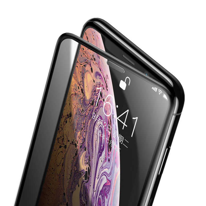 Apple iPhone XS Max 6.5 Zore Anti-Dust Privacy Temperli Ekran Koruyucu Siyah