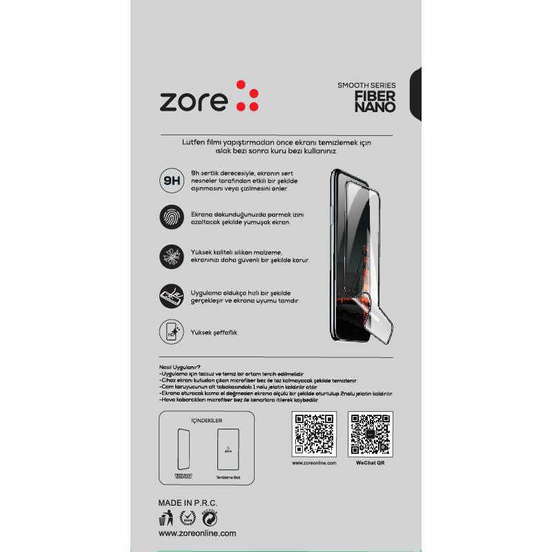 Apple iPhone XS Max 6.5 Zore Fiber Nano Ekran Koruyucu Siyah