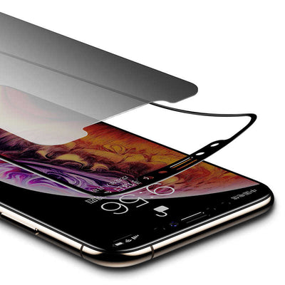 Apple iPhone XS Max 6.5 Zore Kor Privacy Cam Ekran Koruyucu Siyah