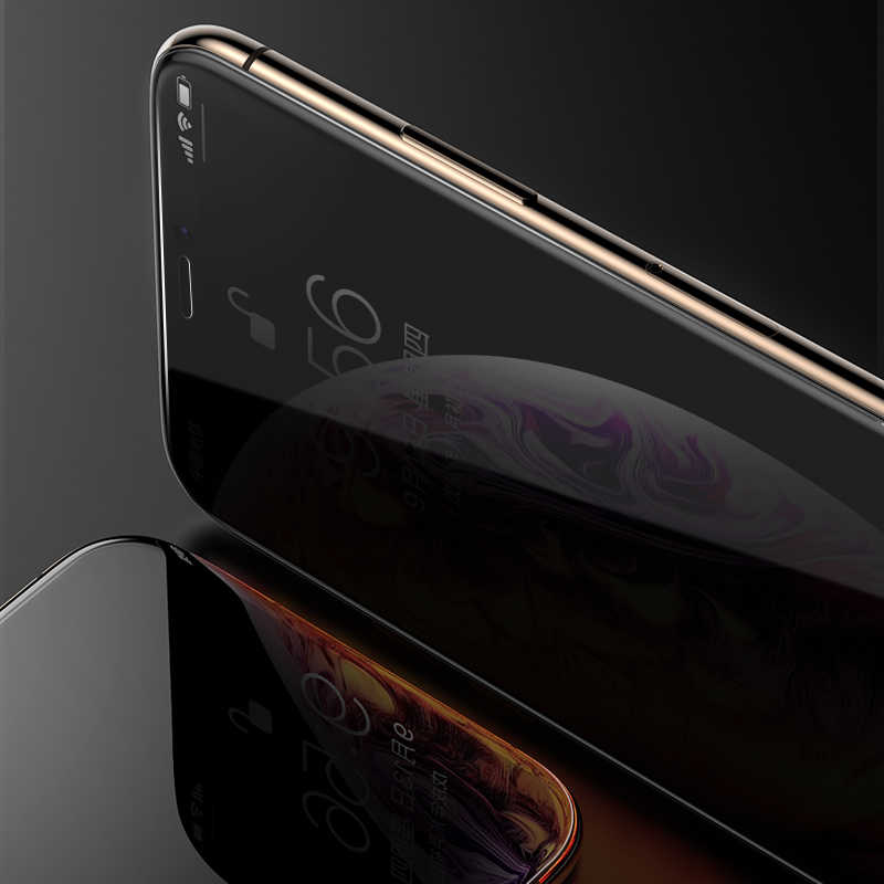Apple iPhone XS Max 6.5 Zore Kor Privacy Cam Ekran Koruyucu Siyah