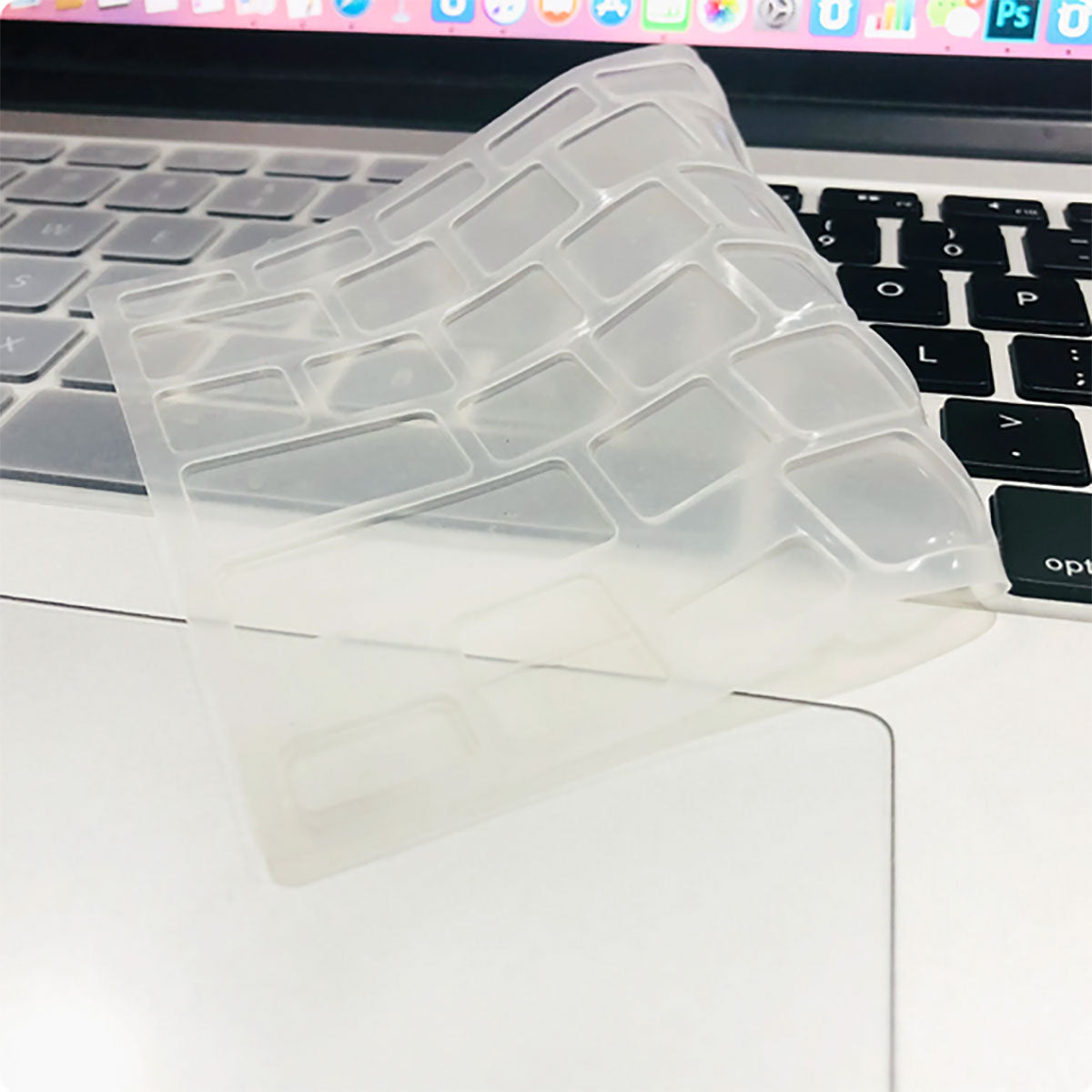 Apple Macbook 13' 2017 A1466 Zore Klavye Koruyucu Transparan Buzlu Silikon Ped Renksiz