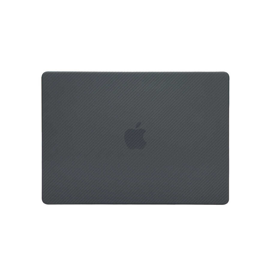 Apple Macbook 13.3' Pro 2020 A2338 Zore MSoft Carbon Fiber Tasarımlı Kapak Siyah