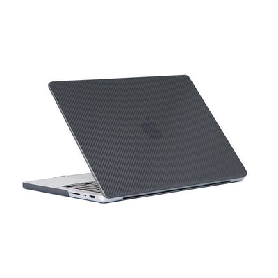 Apple Macbook 16.2' 2021 A2485 Zore MSoft Carbon Fiber Tasarımlı Kapak Siyah