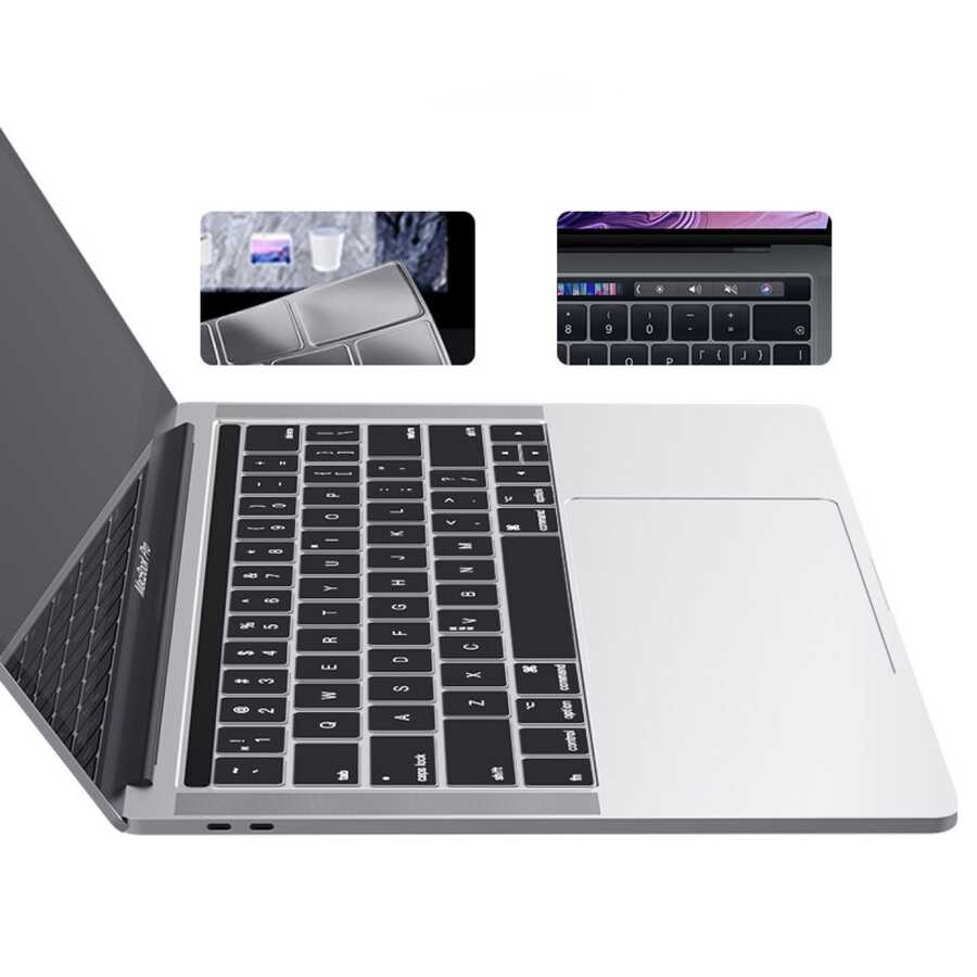 Apple Macbook Pro 16.2 2023 A2780 Zore Klavye Koruyucu Şeffaf Silikon Ped Renksiz